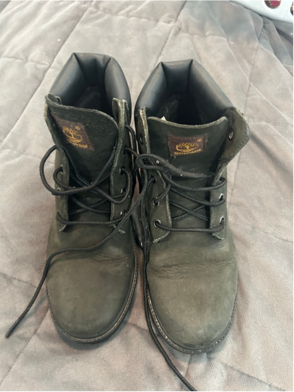 Women's Timberland Black Lace Up Boots youth size 5 woman’s 6.5